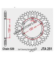 JT - Foaie (spate) Aluminiu JTA251, 48 dinti -XR250 R XR500 R XR600 R WR125 YZ125 WR250 YZ250 YZ250 F YZ426 F WR450 F 110-469...