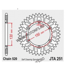 JT - Foaie (spate) Aluminiu JTA251, 51 dinti - CL250 SC YZ250 F WR450 F YZ450 F 110-469-51  JT Foi Spate 195,00 lei 195,00 le...