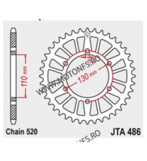 JT - Foaie (spate) Aluminiu JTA486, 48 dinti - YZF600 R6 YZF600 R6S / R6V 110-465-48  JT Foi Spate 170,00 lei 170,00 lei 142,...
