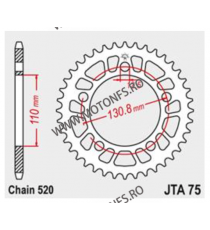 JT - Foaie (spate) Aluminiu JTA75, 45 dinti - BMW S1000 R S1000 RR S1000 XR 110-457-45 / 728.75-45BLK j1 sprox ref7/45  JT Fo...