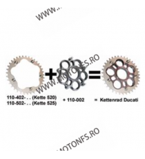 JT - Foaie (spate) Aluminiu JTA751, 36 dinti - Ducati - cu Adaptor 110-002, lant 520 916 /Biposto/Strada 916 SPS Sport 996 11...