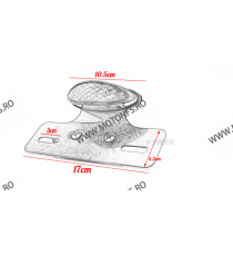 Stop Frana / Lampa Spate Suport Numar LED Moto Universal Cafe Racer Cromat Chooper Bobber Yamaha Kawasaki Honda Suzuki ST-118...