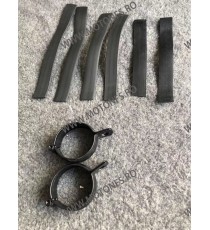 52mm-60mm Set 2Buc Suport Prindere Furca Semnalizare Motocicleta ATV Scuter Negru Aluminiu 0TX7C 0TX7C  Suporti Semnalizare 5...