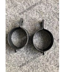 52mm-60mm Set 2Buc Suport Prindere Furca Semnalizare Motocicleta ATV Scuter Negru Aluminiu 0TX7C 0TX7C  Suporti Semnalizare 5...