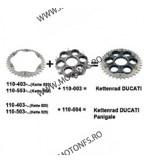 JT - Foaie (spate) Aluminiu JTA761, 38 dinti - Ducati - cu Adaptor 110-003, lant 004 1098 1098 R 1098 S 1098 Streetfighter /S...