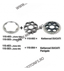 JT - Foaie (spate) Aluminiu JTA762, 40 dinti - Ducati - cu Adaptor 110-003, lant 520 1199 Panigale 1299 Panigale / R 110-403-...