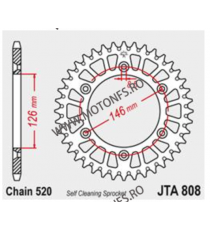 JT - Foaie (spate) Aluminiu JTA808, 48 dinti - Suzuki RM125 DR-Z 250 RM250 RMX250 RM-Z 250 RM250 RM-Z 450 110-468-49  JT Foi ...