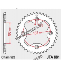 JT - Foaie (spate) Aluminiu JTA881, 38 dinti - KTM SX450/505/XC450/525 110-440-38 / 728.881-38BLK  JT Foi Spate 131,00 lei 13...