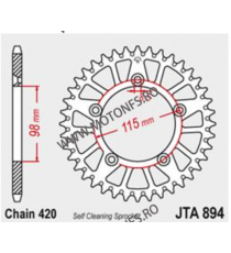 JT - Foaie (spate) Aluminiu JTA894, 46 dinti - KTM 65SX 1998-2002 110-258-46 / 728.894-46BLK  JT Foi Spate 146,00 lei 146,00 ...