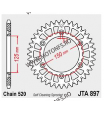 JT - Foaie (spate) Aluminiu JTA897, 45 dinti - KTM 125 LC2 SX200 EXC250 Racing EGS400 LC4 MXC450 SMR450 SMR525 XC525 110-464-...
