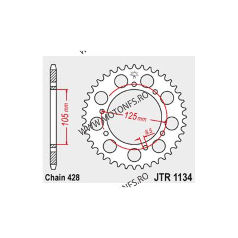 JT - Foaie (spate) JTR1134, 48 dinti - XT125X 2005-	2012 115-301-48 / 727.29.90  JT Foi Spate 125,00 lei 125,00 lei 105,04 le...