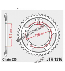 JT - Foaie (spate) JTR1316, 41 dinti - CB500F/X 2013- / CBR500R 2013- 111-454-41	/  727.1316-41 1j  JT Foi Spate 130,00 lei 1...
