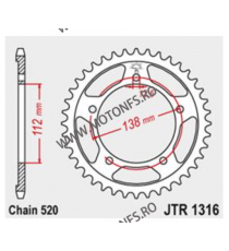 JT - Foaie (spate) JTR1316, 41 dinti - CB500F/X 2013- / CBR500R 2013- 111-454-41	/  727.1316-41  JT Foi Spate 130,00 lei 130,...