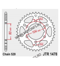 JT - Foaie (spate) JTR1478, 40 dinti - ZX-6R/ZX-6RR/ZX-636 2003 - 2004 114-463-40 / 727.02.75  JT Foi Spate 135,00 lei 135,00...