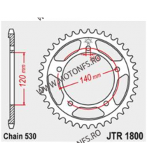 JT - Foaie (spate) JTR1800, 43 dinti - GSX-R 1000 GSF1250 A /SA Bandit GSX1250 FA B-King 1300 GSF1250 Bandit/Triumph955si 113...