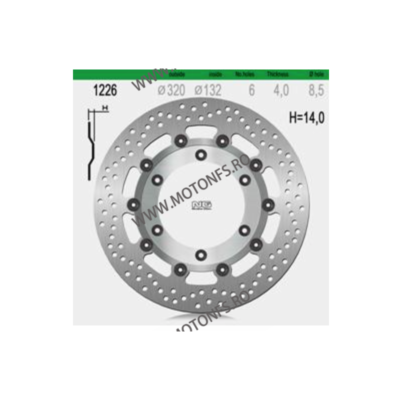 NG - Disc frana (Fata) 510-1226 - YAMAHA XT660 X Supermoto	2004 - 2016 510-1226 NG BRAKE DISC NG Discuri Frana 864,00 lei 864...