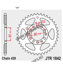 JT - Foaie (spate) JTR1842, 51 dinti -Yamaha YZ80	1980 - 1980 TW125	2002 - 2004 112-351-51 / 727.69.91  JT Foi Spate 113,00 l...