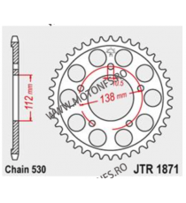 JT - Foaie (spate) JTR1871, 48 dinti - YAMAHA	600	YZF600 R6	1999 - 2002	 Kette 530 112-652-48 / 727.13.31  JT Foi Spate 197,0...