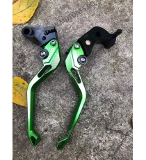 Kawasaki ZX6R/636 ZX10R Z1000 Z750R Z1000 Set Manete Lungi 5D 3 - 4 Degete Prelucrare Cnc Verde Cu Chieta Negre 0TQJC MSV5D-F...