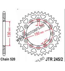 JT - Foaie (spate) JTR245/2, 41 dinti Honda NX250 Dominator XL500 R XL600 R 1988-1993/Yamaha WR250 X 2008 - 2015 111-463-41 /...