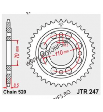 JT - Foaie (spate) JTR247, 36 dinti - Honda CB400 N	1981 - 1982 CM400 T	1981 - 1983 111-443-36  JT Foi Spate 122,00 lei 122,0...