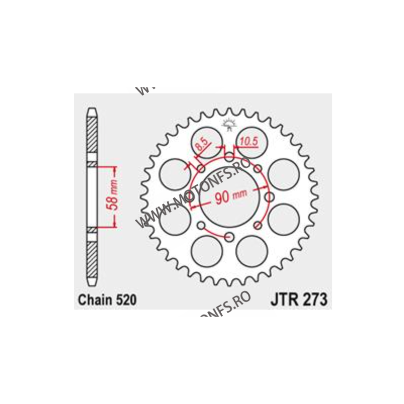 JT - Foaie (spate) JTR273, 39 dinti - HONDA	125	CA125 Rebel	1995 - 1996 HONDA	125	CA125 Rebel	1997 - 2000 111-446-39  JT Foi ...