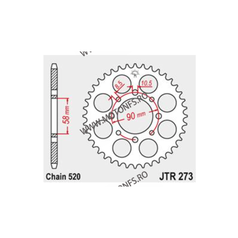 JT - Foaie (spate) JTR273, 42 dinti - KTM Duke 200 2012-2013 111-446-42  JT Foi Spate 112,00 lei 112,00 lei 94,12 lei 94,12 lei