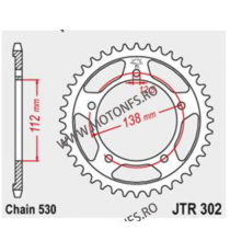 JT - Foaie (spate) JTR302, 40 dinti - Honda CB1100 EX	2017 - 2021 CB1100 RS	2017 - 2021 111-654-40  JT Foi Spate 146,00 lei 1...