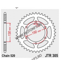 JT - Foaie (spate) JTR302, 45 dinti - Honda NX650 Dominator /Yamaha XJ6 Diversion S/N/F / SA/NA/FA 112-468-46  JT Foi Spate 1...