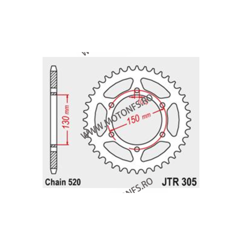 JT - Foaie (spate) JTR302, 45 dinti - Honda NX650 Dominator /Yamaha XJ6 Diversion S/N/F / SA/NA/FA 112-468-46  JT Foi Spate 1...