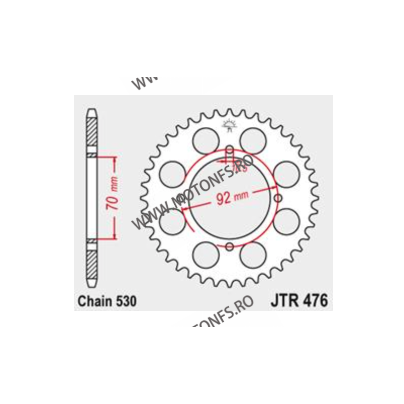 JT - Foaie (spate) JTR476, 40 dinti - Kawasaki KH400 Z500 B 114-641-40  JT Foi Spate 141,00 lei 141,00 lei 118,49 lei 118,49 lei