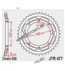 JT - Foaie (spate) JTR477, 43 dinti - Kawasaki KL600R 1984-	1990 114-481-43  JT Foi Spate 122,00 lei 122,00 lei 102,52 lei 10...
