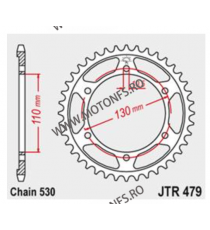 JT - Foaie (spate) JTR479, 48 dinti - Yamah YZF600 R6	2003 - 2005 YZF600 R6	2006 - 2007 YZF600 R6S / R6V	2006 - 2009 115-667-...