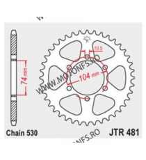 JT - Foaie (spate) JTR486, 41 dinti - Kawasaki Ninja 400	2018 - 2021 Z 400	2019 - 2021 GPZ500 S	1994 - 1999 114-466-41  JT Fo...