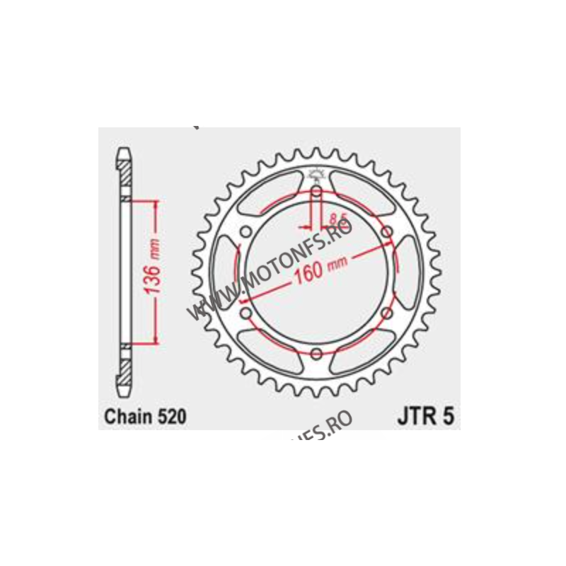 JT - Foaie (spate) JTR5, 40 dinti - BMW G 310GS / G 310R 2016-2021 115-463-40  JT Foi Spate 112,00 lei 112,00 lei 94,12 lei 9...