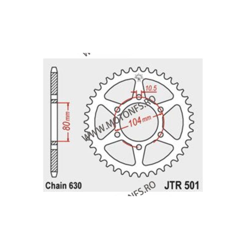 JT - Foaie (spate) JTR501, 33 dinti - Z750 E Z750 GP Z750 H LTD Z750 L Z750 L Z1000 Z1000 Z1R 1000 114-863-33  JT Foi Spate 1...