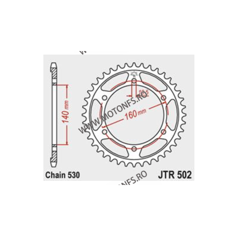 JT - Foaie (spate) JTR502, 47 dinti -KAWASAKI	750	GPX750R	1987 - 1990 114-671-47  JT Foi Spate 165,00 lei 165,00 lei 138,66 l...