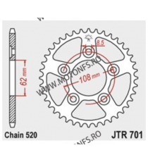 JT - Foaie (spate) JTR701, 39 dinti - Aprilia Pegaso 125	1989 - 1999 RS125 Extrema/Replica	1992 - 2005 115-452-39  JT Foi Spa...