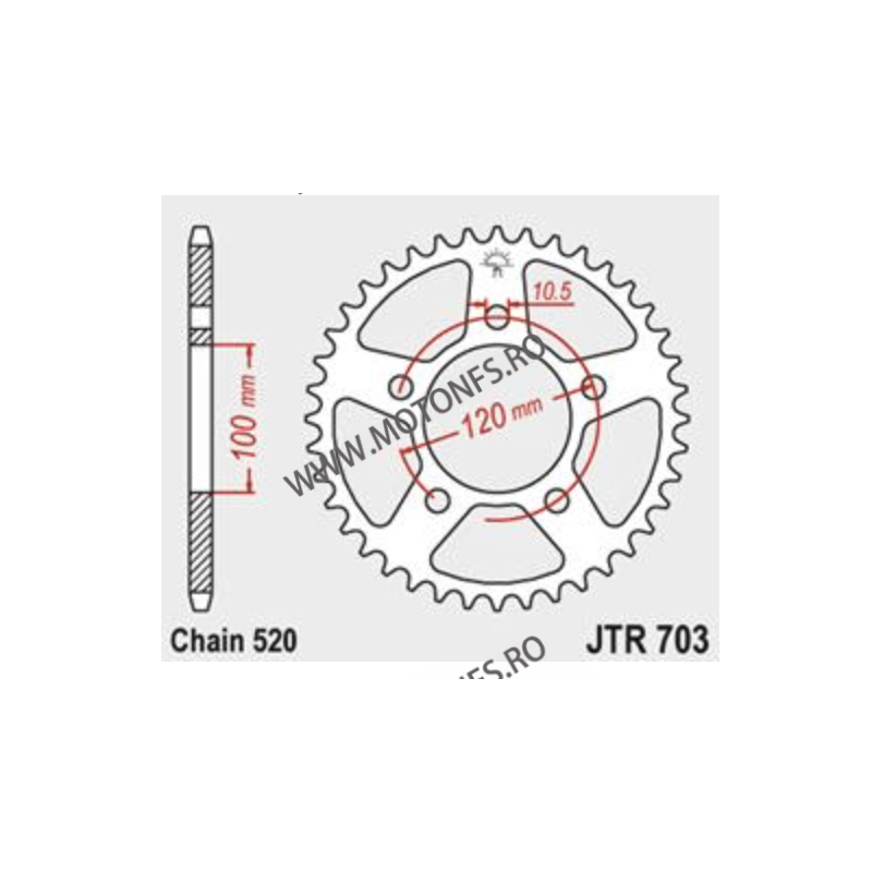 JT - Foaie (spate) JTR703, 40 dinti - Aprilia RS125 Extrema / Replica085 RSV1000 Mille /R /Factory RSV4 1000 R 115-454-40  JT...