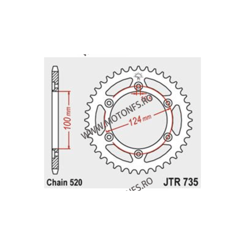 JT - Foaie (spate) JTR735, 36 dinti - DUCATI	600	600 SS	1994 - 1994 DUCATI	888	888 SP5	1993 - 1993 115-461-36  JT Foi Spate 1...