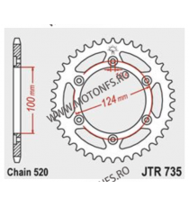 JT - Foaie (spate) JTR735, 48 dinti - 620 Monster Dark i.e. 620 Multistrada 620 Multistrada Dark 695 Monster 115-461-48  JT F...