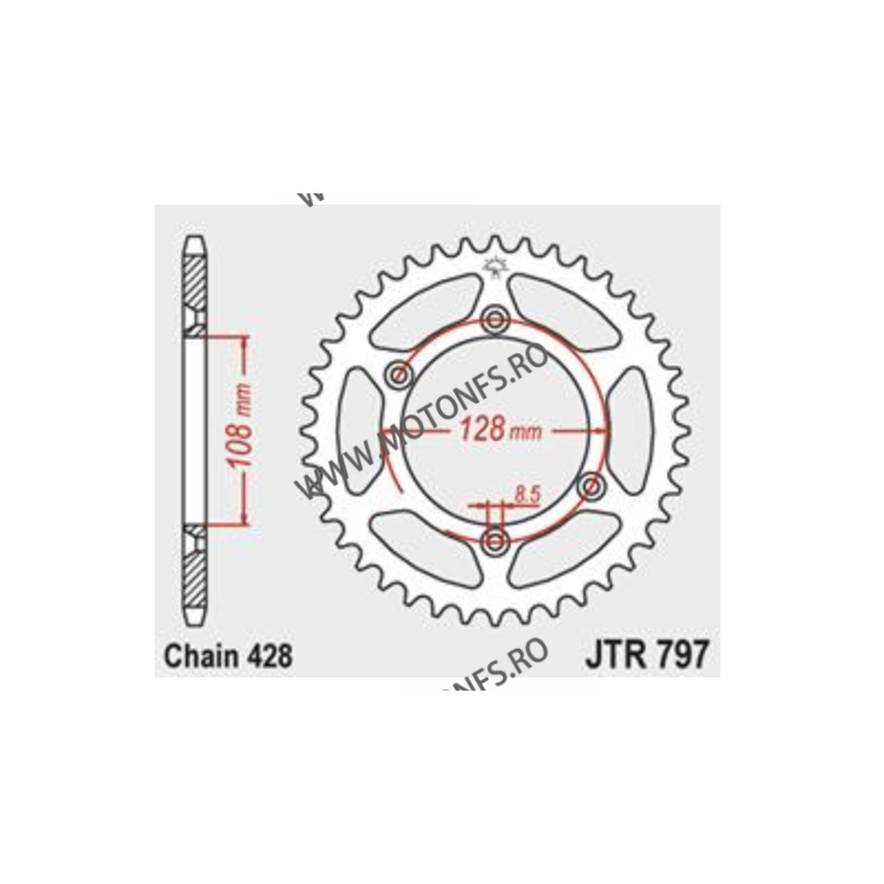 JT - Foaie (spate) JTR797, 57 dinti - SUZUKI	125	DR-Z 125 /L	2003 - 2021 113-346-57  JT Foi Spate 107,00 lei 107,00 lei 89,92...