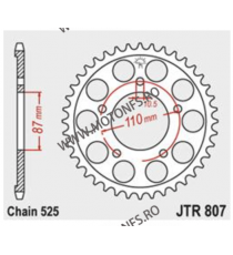 JT - Foaie (spate) JTR807, 44 dinti - SUZUKI GSX-R 400 1991-1997 SV650 S 1999-2006 113-551-44 j  JT Foi Spate 127,00 lei 127,...