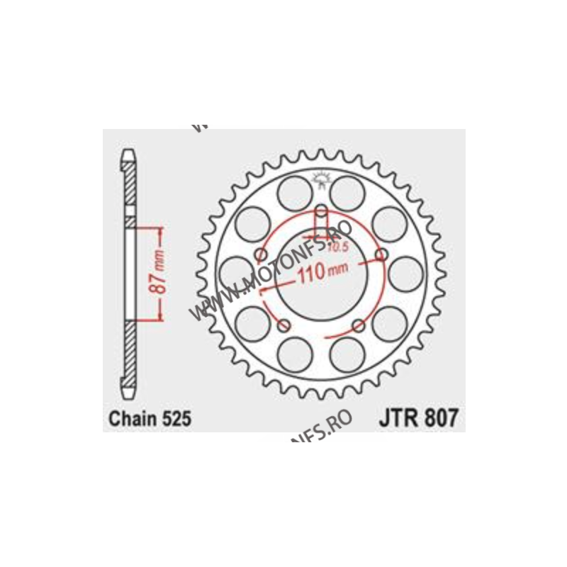 JT - Foaie (spate) JTR807, 48 dinti -SUZUKI GSF400 Bandit	1991 - 1992 GSF650 A /SA (ABS) Bandit GSX650 F 2008 - 2016 113-551-...