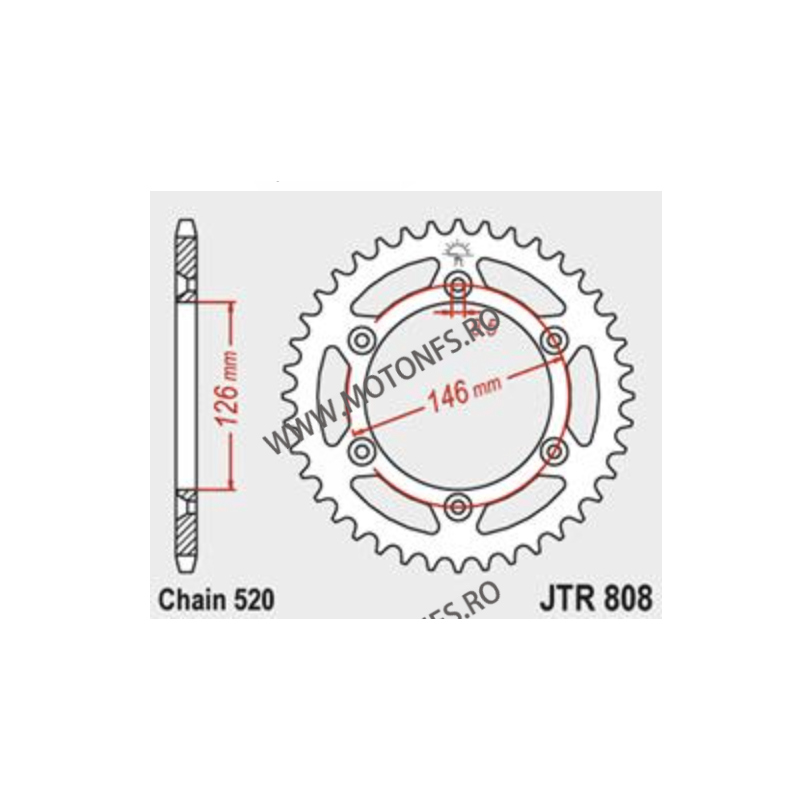 JT - Foaie (spate) JTR808, 41 dinti - SUZUKI DR 350SE 1996-1998 /DR-Z400SM 2005-2009- 113-468-41/113-468-41-1  JT Foi Spate 1...