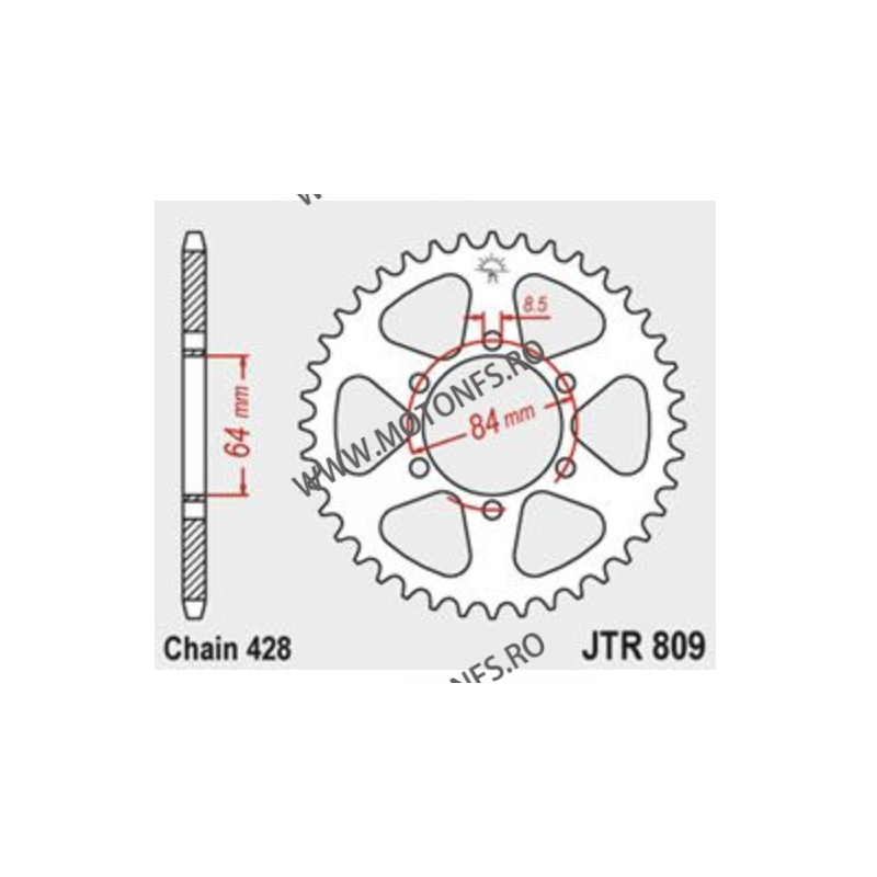 JT - Foaie (spate) JTR809, 53 dinti - SUZUKI DR125 S	1985 - 1993/ DR125 SE 1994 - 2002 113-369-53  JT Foi Spate 102,00 lei 10...