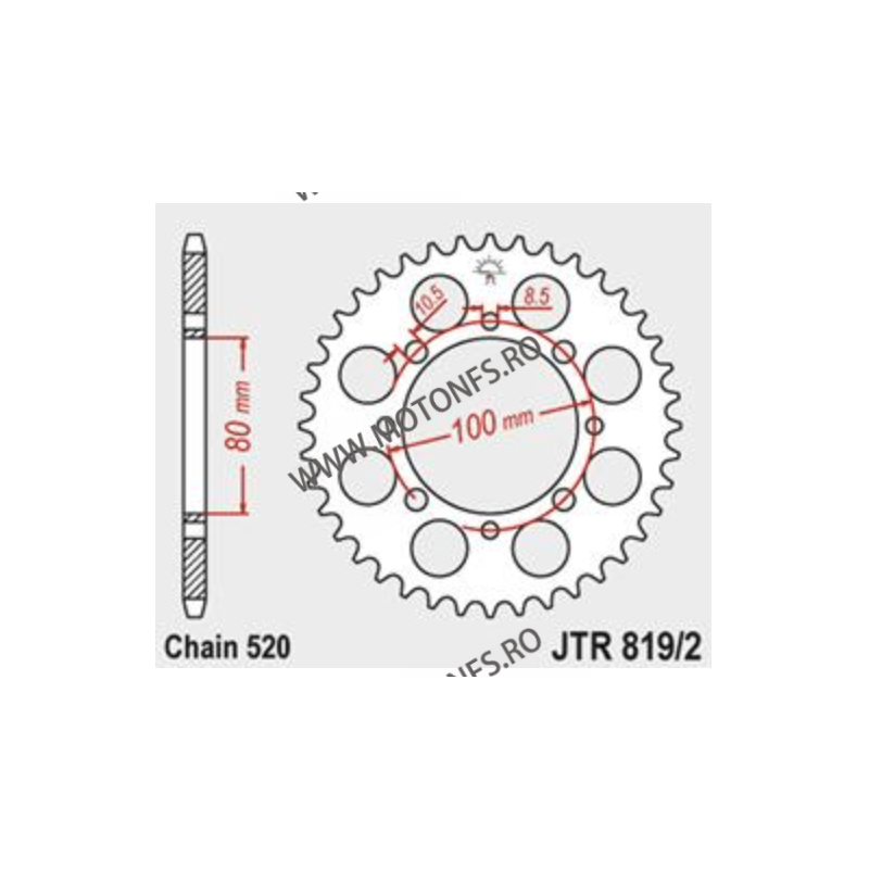 JT - Foaie (spate) JTR819/2, 41 dinti -SUZUKI GN250/GZ250 113-443-41  JT Foi Spate 107,00 lei 107,00 lei 89,92 lei 89,92 lei