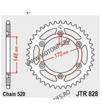 JT - Foaie (spate) JTR828, 42 dinti -SUZUKI DR500/600S 1986-/650RS 1990- 113-466-42  JT Foi Spate 112,00 lei 112,00 lei 94,12...