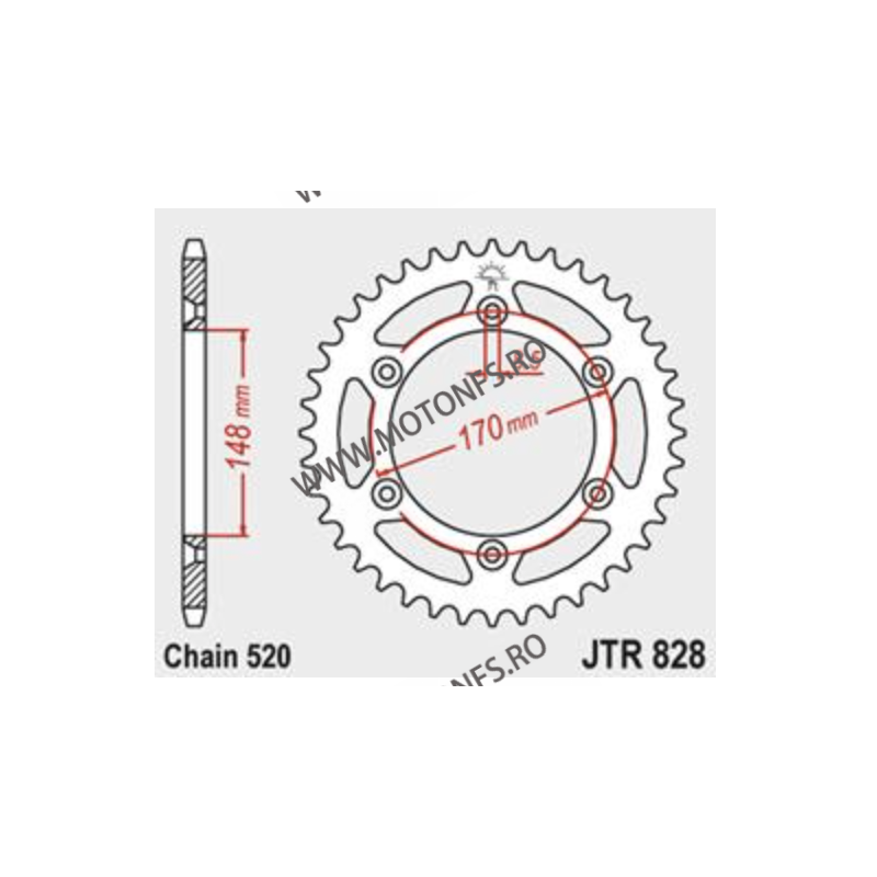 JT - Foaie (spate) JTR828, 48 dinti -SUZUKI RM250 TS250 X RM500 DR750 S DR800 S 113-466-48  JT Foi Spate 117,00 lei 117,00 le...