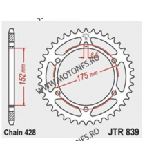 JT - Foaie (spate) JTR839, 53 dinti - Yamaha DT125 R TDR125 WR125 R WR125 X 112-373-53/112-373-53-1  JT Foi Spate 112,00 lei ...